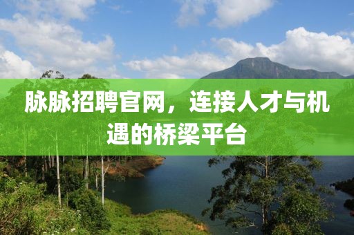 脉脉招聘官网，连接人才与机遇的桥梁平台