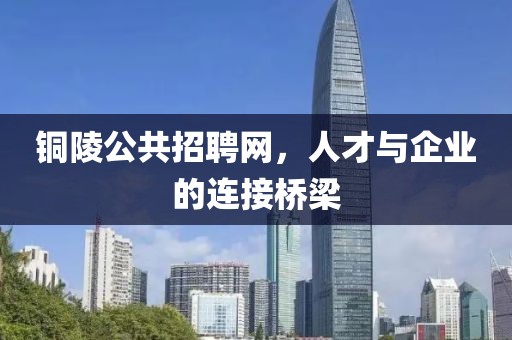 铜陵公共招聘网，人才与企业的连接桥梁