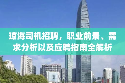 琼海司机招聘，职业前景、需求分析以及应聘指南全解析