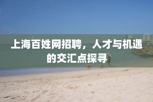 上海百姓网招聘，人才与机遇的交汇点探寻