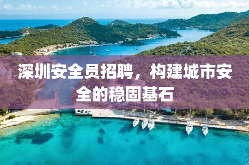 深圳安全员招聘，构建城市安全的稳固基石