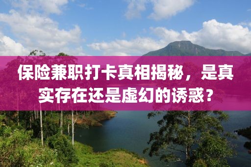 保险兼职打卡真相揭秘，是真实存在还是虚幻的诱惑？